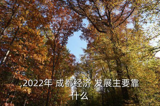 ,2022年 成都經濟 發展主要靠什么