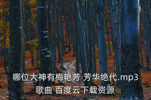 哪位大神有梅艷芳 芳華絕代.mp3歌曲 百度云下載資源