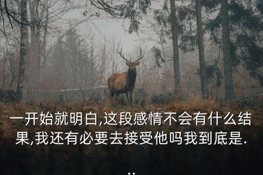 一開始就明白,這段感情不會有什么結果,我還有必要去接受他嗎我到底是...