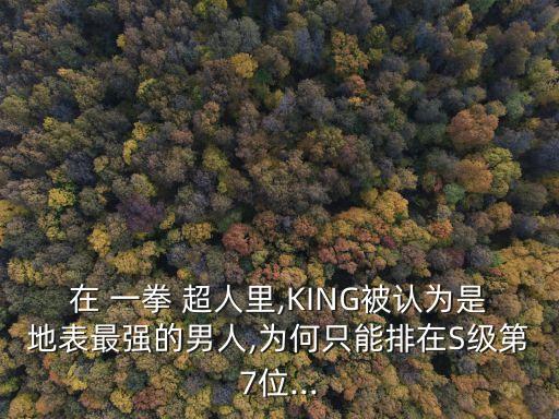 在 一拳 超人里,KING被認為是地表最強的男人,為何只能排在S級第7位...
