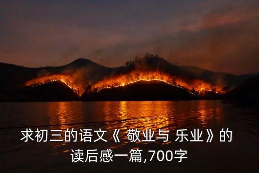 敬業(yè)與樂業(yè)讀后感