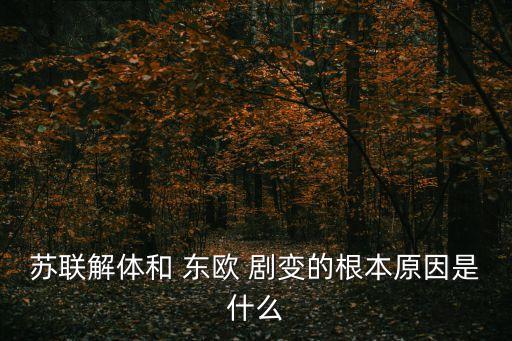 東歐劇變,東歐劇變與蘇聯(lián)解體是否有關(guān)系?