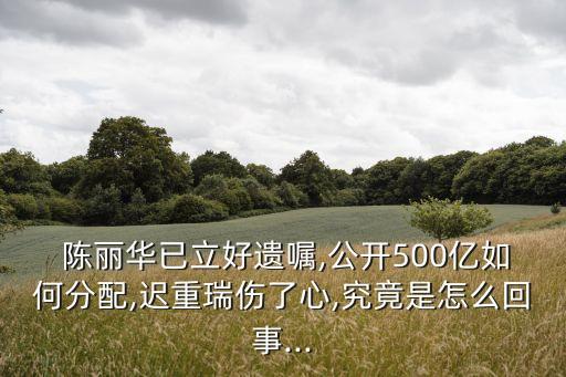  陳麗華已立好遺囑,公開500億如何分配,遲重瑞傷了心,究竟是怎么回事...