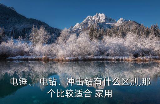 電錘、 電鉆、沖擊鉆有什么區(qū)別,那個比較適合 家用