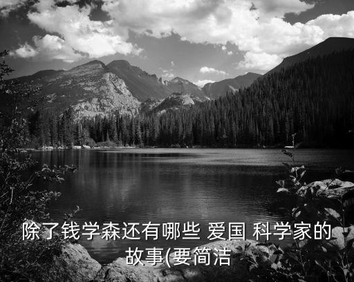 除了錢學森還有哪些 愛國 科學家的 故事(要簡潔