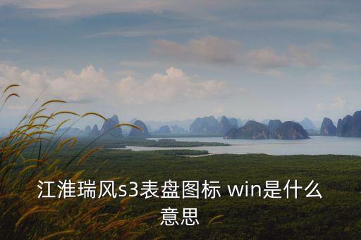 江淮瑞風s3表盤圖標 win是什么意思