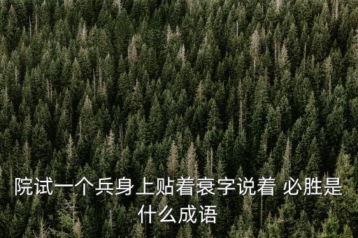 院試一個(gè)兵身上貼著衰字說著 必勝是什么成語