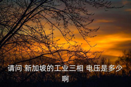 請問 新加坡的工業三相 電壓是多少啊