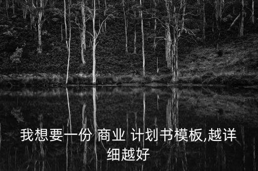我想要一份 商業 計劃書模板,越詳細越好