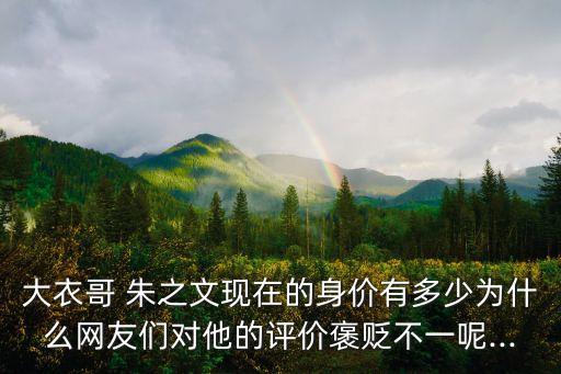 大衣哥 朱之文現在的身價有多少為什么網友們對他的評價褒貶不一呢...
