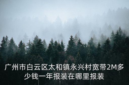 廣州市白云區太和鎮永興村寬帶2M多少錢一年報裝在哪里報裝