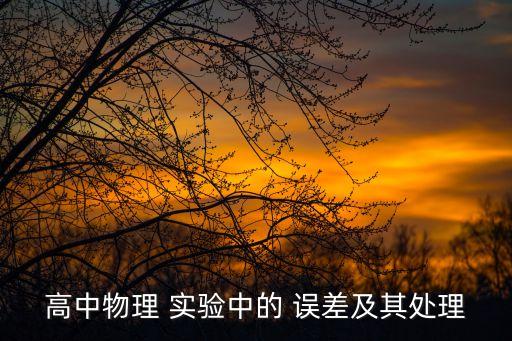 高中物理 實驗中的 誤差及其處理