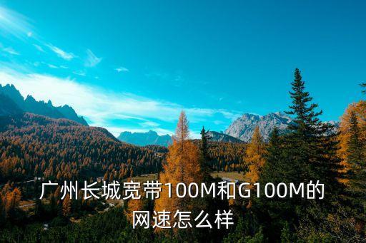 廣州長城寬帶100M和G100M的網速怎么樣