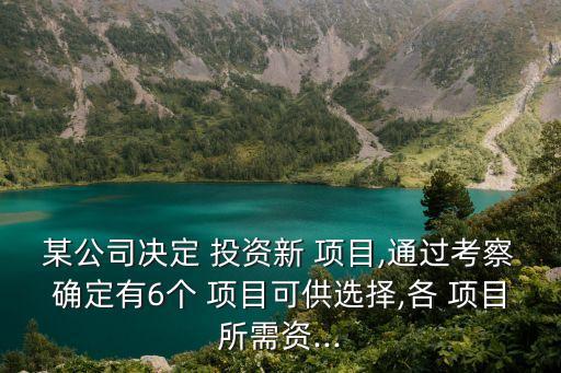 某公司決定 投資新 項目,通過考察確定有6個 項目可供選擇,各 項目所需資...