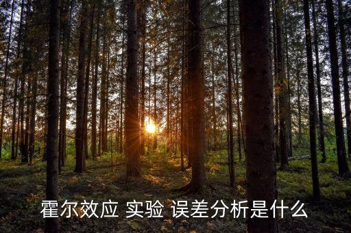 霍爾效應 實驗 誤差分析是什么