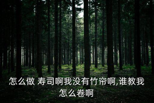 壽司怎么卷,沒有竹簾紫菜壽司怎么卷