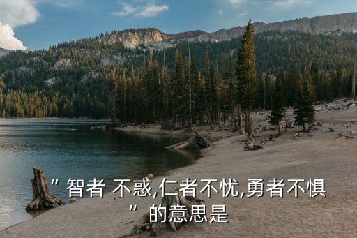 智者不惑,知者不惑,仁者不憂,勇者不懼