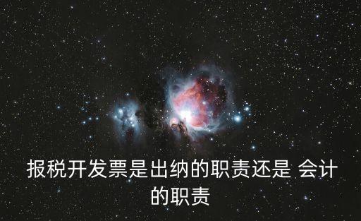  報稅開發票是出納的職責還是 會計的職責