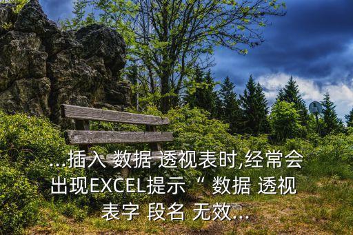 ...插入 數據 透視表時,經常會出現EXCEL提示“ 數據 透視 表字 段名 無效...