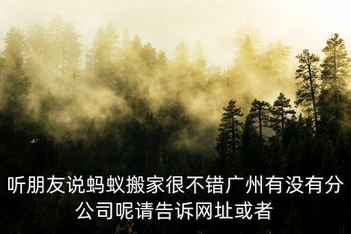 聽(tīng)朋友說(shuō)螞蟻搬家很不錯(cuò)廣州有沒(méi)有分公司呢請(qǐng)告訴網(wǎng)址或者