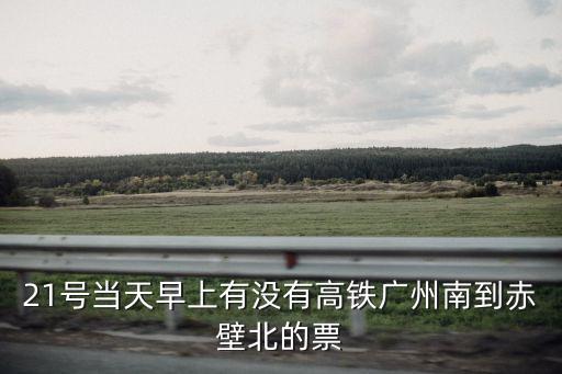 21號當天早上有沒有高鐵廣州南到赤壁北的票