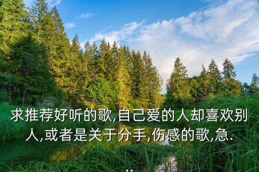 求推薦好聽的歌,自己愛的人卻喜歡別人,或者是關(guān)于分手,傷感的歌,急...