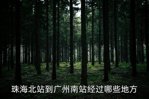 珠海北站到廣州南站經過哪些地方