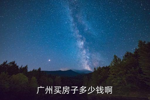 廣州買房子多少錢啊
