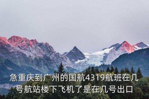 國航公務艙接送機廣州，急重慶到廣州的國航4319航班在幾號航站樓下飛機了是在幾號出口