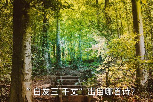 “ 白發三 千丈”出自哪首詩﹖