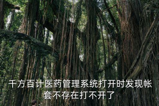  千方百計(jì)醫(yī)藥管理系統(tǒng)打開時(shí)發(fā)現(xiàn)帳套不存在打不開了