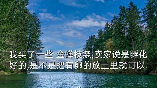 我買了一些 金蟬枝條,賣家說是孵化好的,是不是把有卵的放土里就可以...