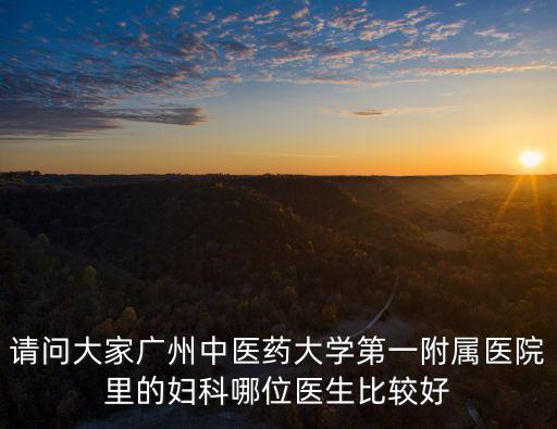 請問大家廣州中醫(yī)藥大學(xué)第一附屬醫(yī)院里的婦科哪位醫(yī)生比較好