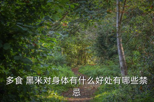 多食 黑米對身體有什么好處有哪些禁忌