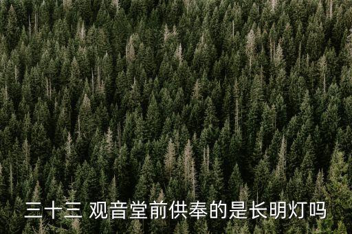 三十三 觀音堂前供奉的是長明燈嗎