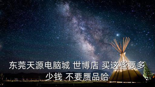 東莞世博園旗艦店，東莞天源電腦城 世博店 買這些要多少錢 不要贗品哈