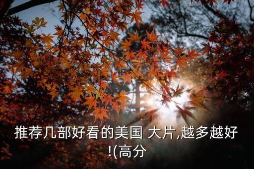 推薦幾部好看的美國 大片,越多越好!(高分