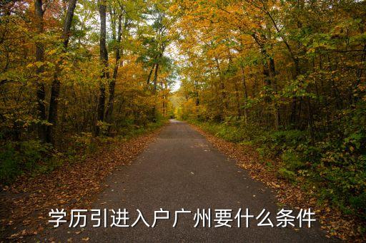 學(xué)歷引進(jìn)入戶廣州要什么條件