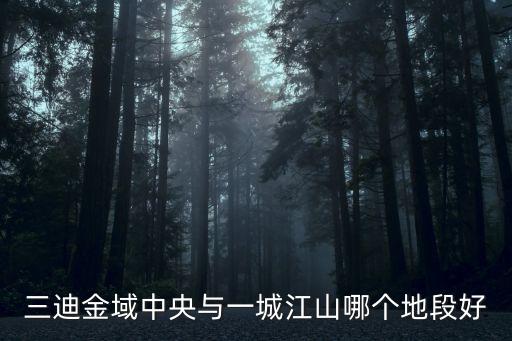 三迪金域中央與一城江山哪個地段好
