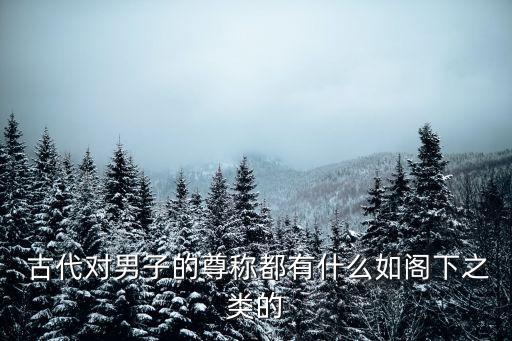  古代對男子的尊稱都有什么如閣下之類的
