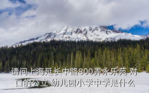 請問上海延長中路800弄永樂苑 對口的公立 幼兒園小學中學是什么