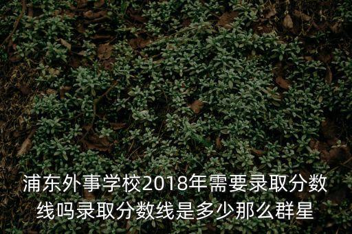 上海市浦東外事服務(wù)學(xué)校出路，浦東外事學(xué)校2018年需要錄取分?jǐn)?shù)線嗎錄取分?jǐn)?shù)線是多少那么群星