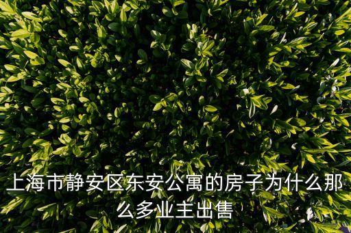 上海市靜安區東安公寓的房子為什么那么多業主出售