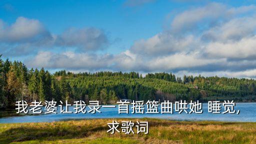 我老婆讓我錄一首搖籃曲哄她 睡覺,求歌詞