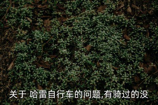 關(guān)于 哈雷自行車的問題,有騎過的沒