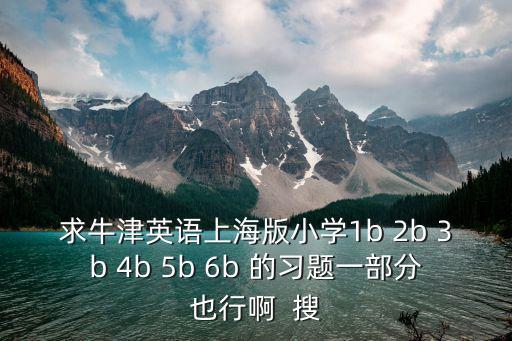 求牛津英語上海版小學(xué)1b 2b 3b 4b 5b 6b 的習(xí)題一部分也行啊  搜