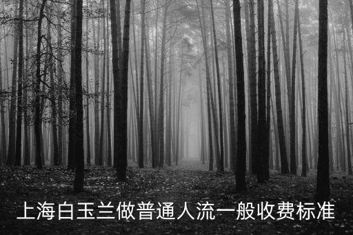 上海白玉蘭做普通人流一般收費標準