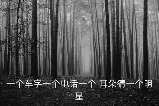 一個車字一個電話一個 耳朵猜一個明星