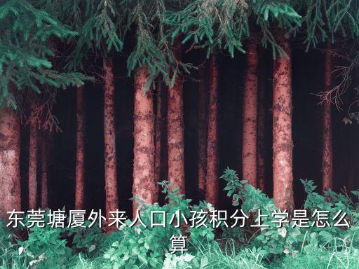 東莞塘廈外來人口小孩積分上學是怎么算