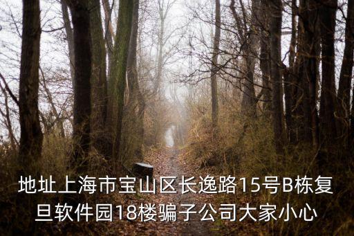 地址上海市寶山區(qū)長逸路15號B棟復(fù)旦軟件園18樓騙子公司大家小心